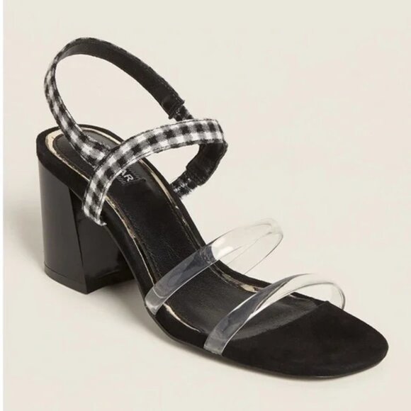 Jaggar Women's Candy Gingham Open Toe Strappy Block Heel Pump - Picture 4 of 5